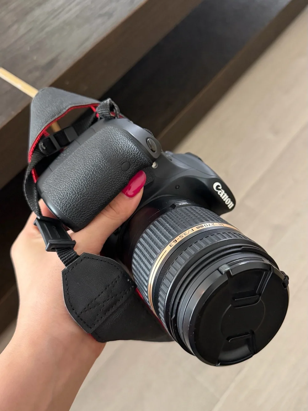 Canon EOS 60D DSLR Camera in Black with Red Accent